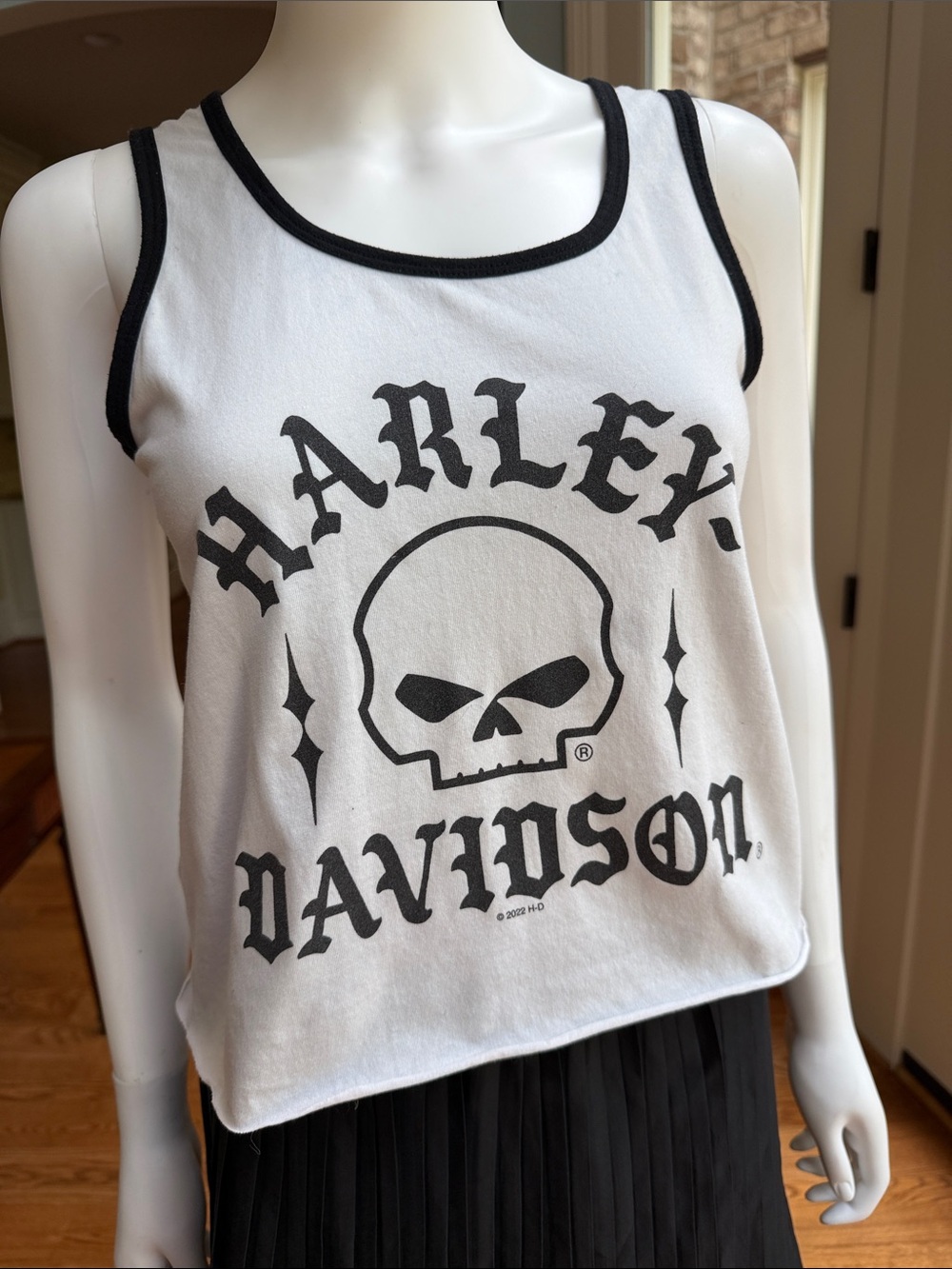 Harley-Davidson White & Black Skull Graphic Tank